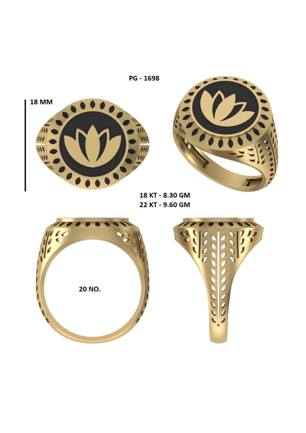 50 Light Weight Gent's Rings STL &  3DM FIles