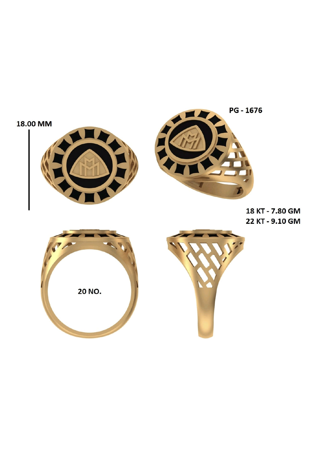 50 Light Weight Gent's Rings STL &  3DM FIles