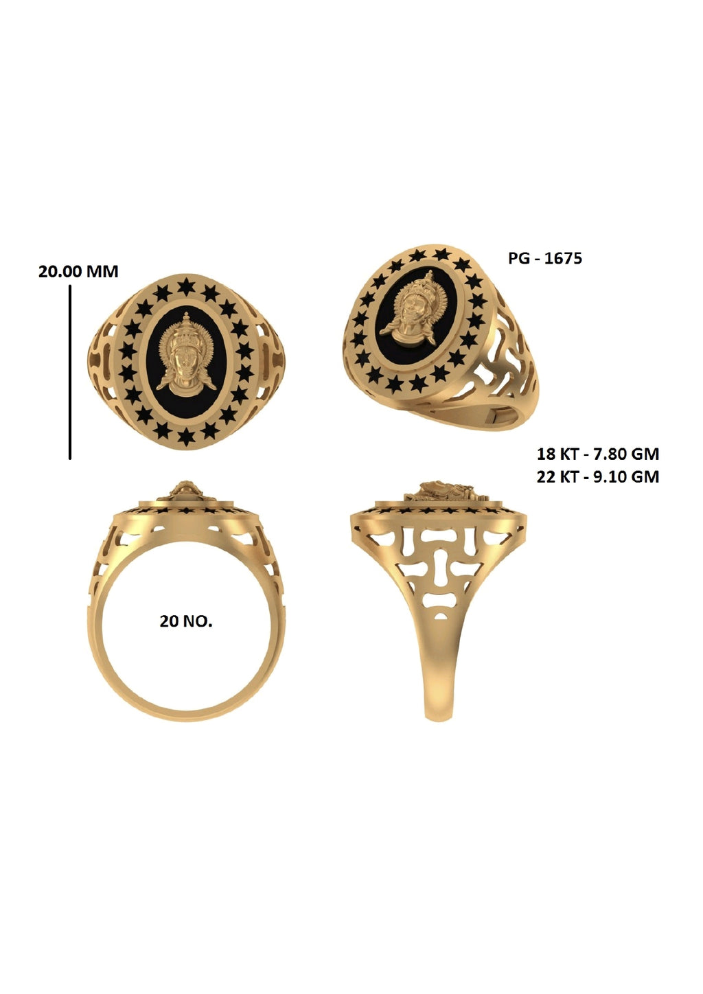 50 Light Weight Gent's Rings STL &  3DM FIles