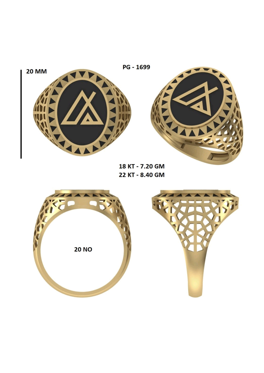 50 Light Weight Gent's Rings STL &  3DM FIles