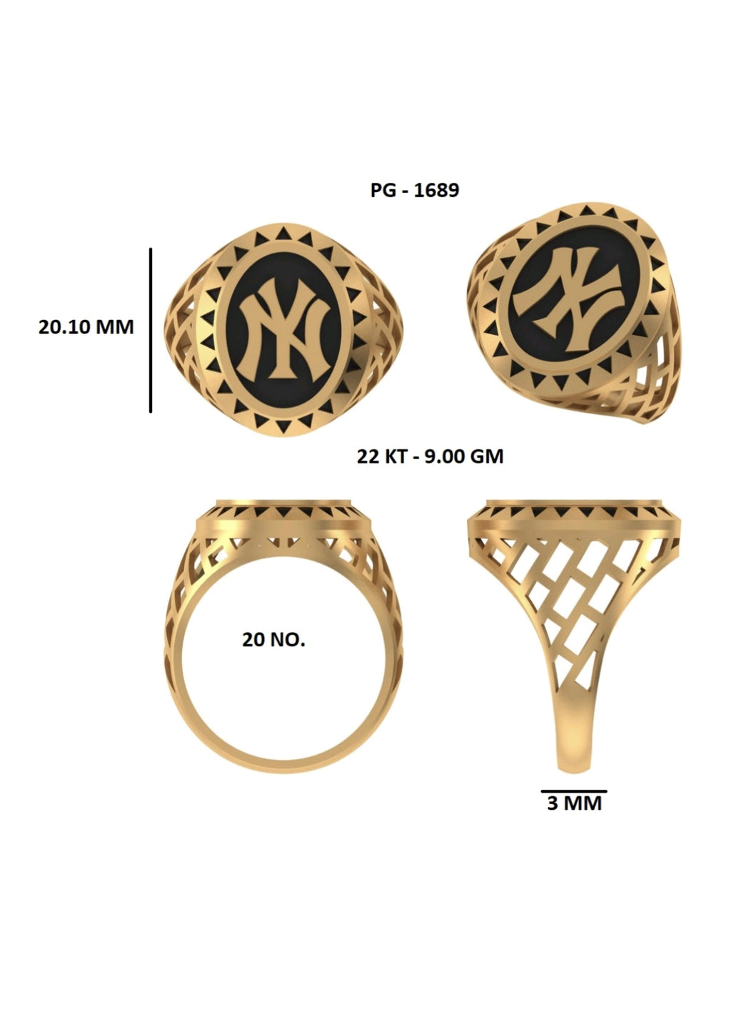 50 Light Weight Gent's Rings STL &  3DM FIles
