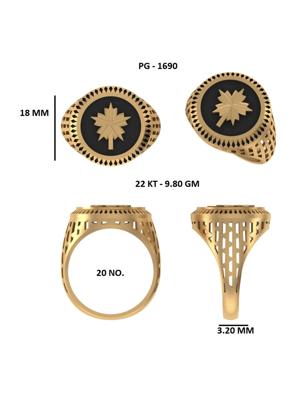 50 Light Weight Gent's Rings STL &  3DM FIles