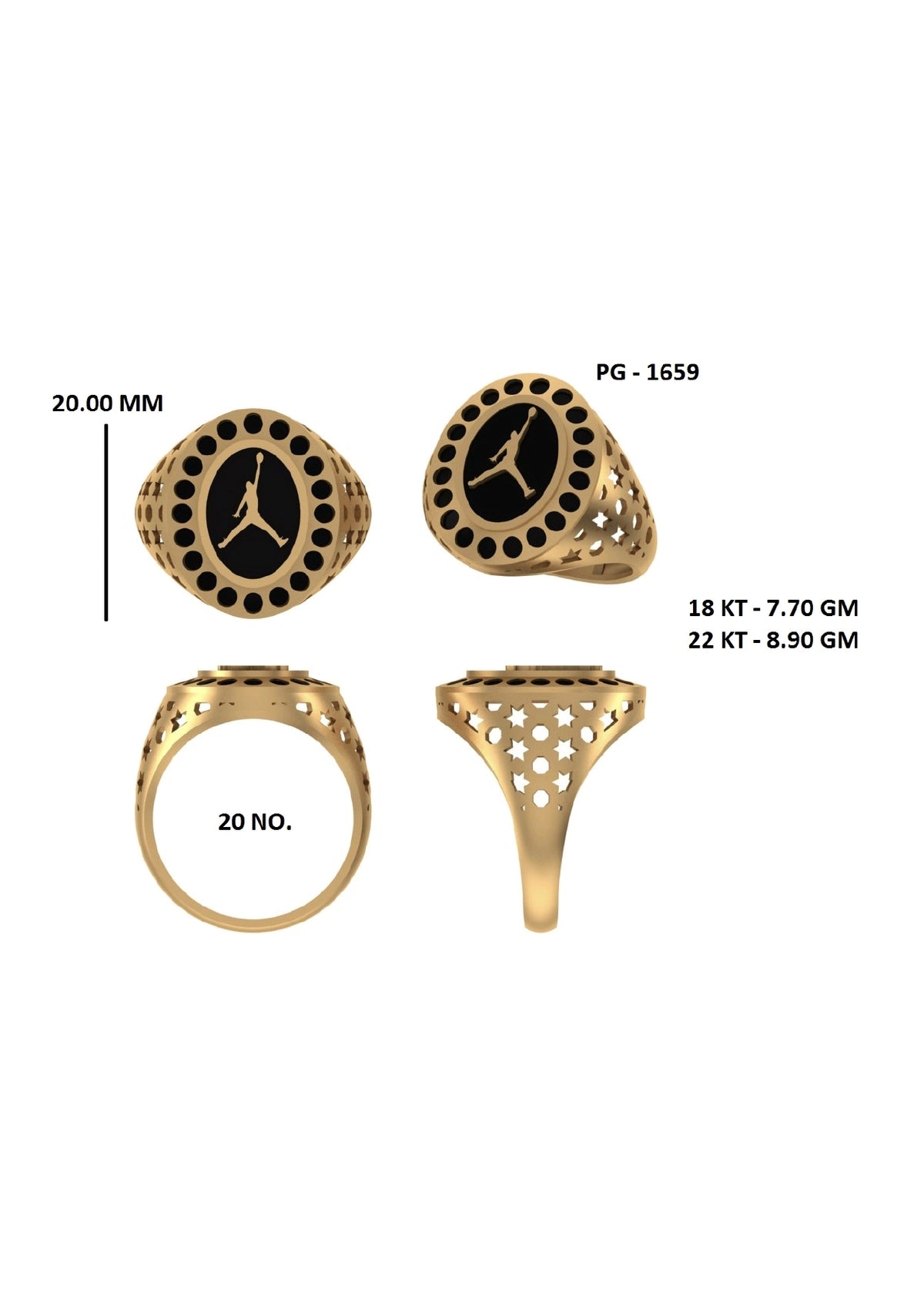 50 Light Weight Gent's Rings STL &  3DM FIles