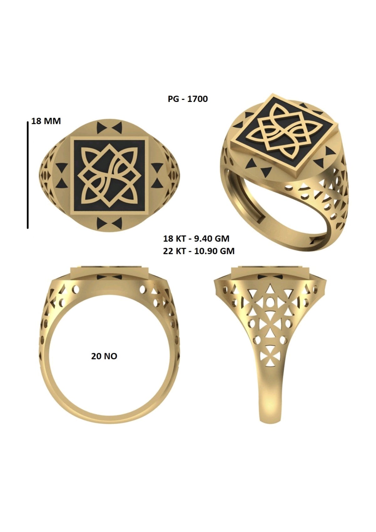 50 Light Weight Gent's Rings STL &  3DM FIles