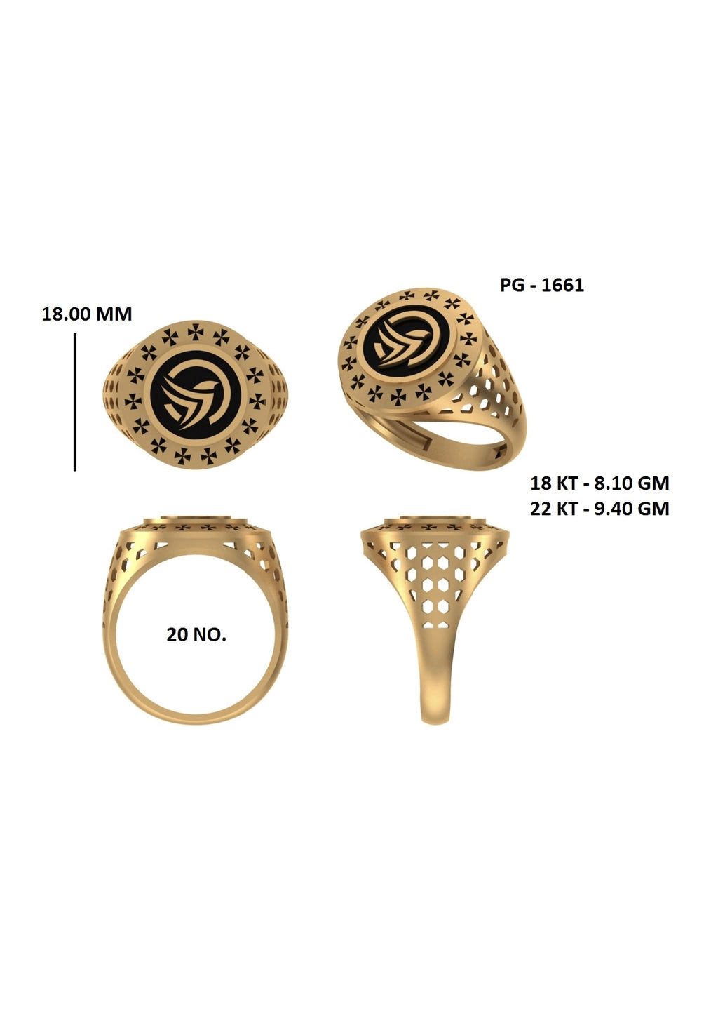 50 Light Weight Gent's Rings STL &  3DM FIles