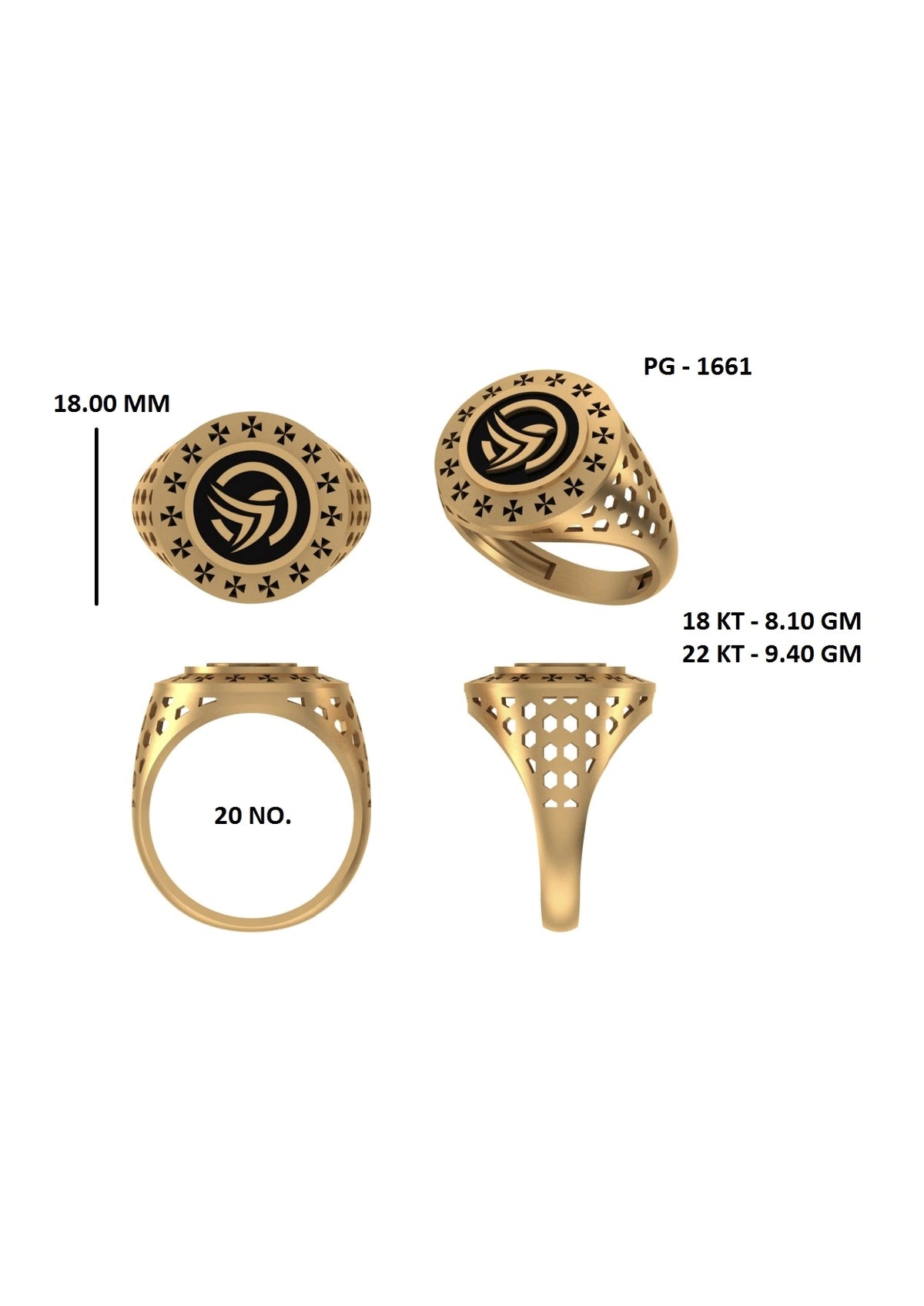 50 Light Weight Gent's Rings STL &  3DM FIles
