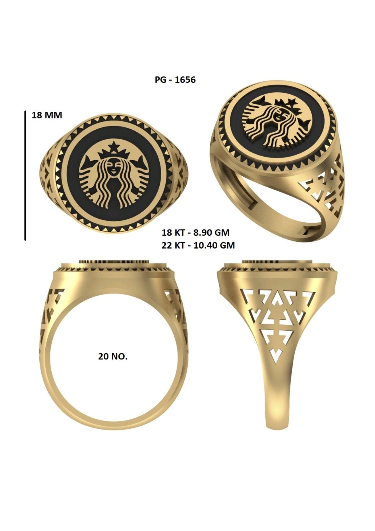 50 Light Weight Gent's Rings STL &  3DM FIles