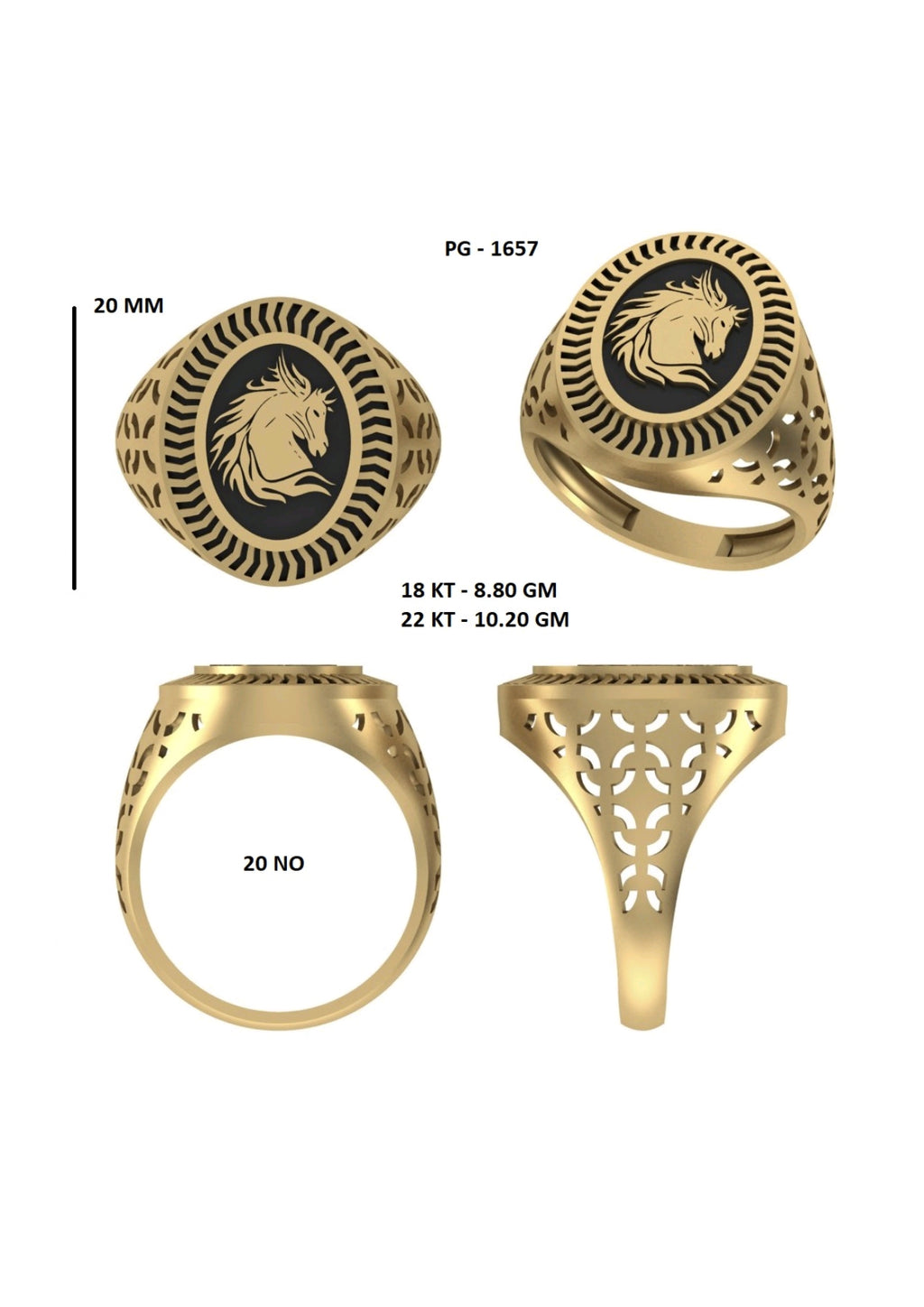 50 Light Weight Gent's Rings STL &  3DM FIles