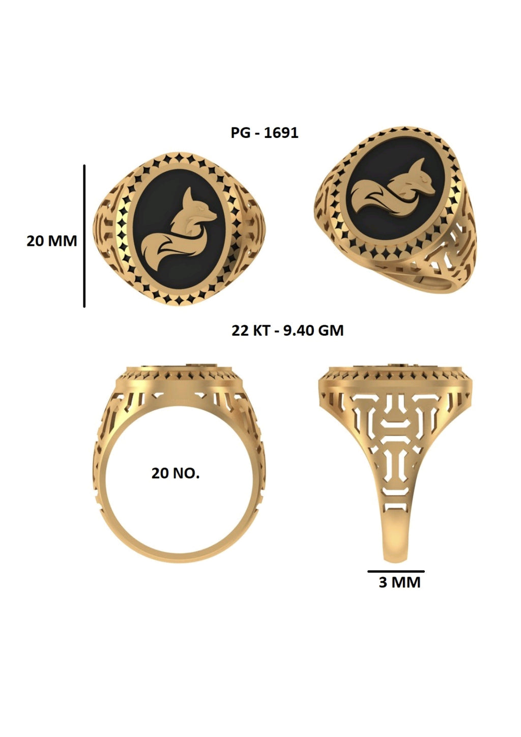 50 Light Weight Gent's Rings STL &  3DM FIles
