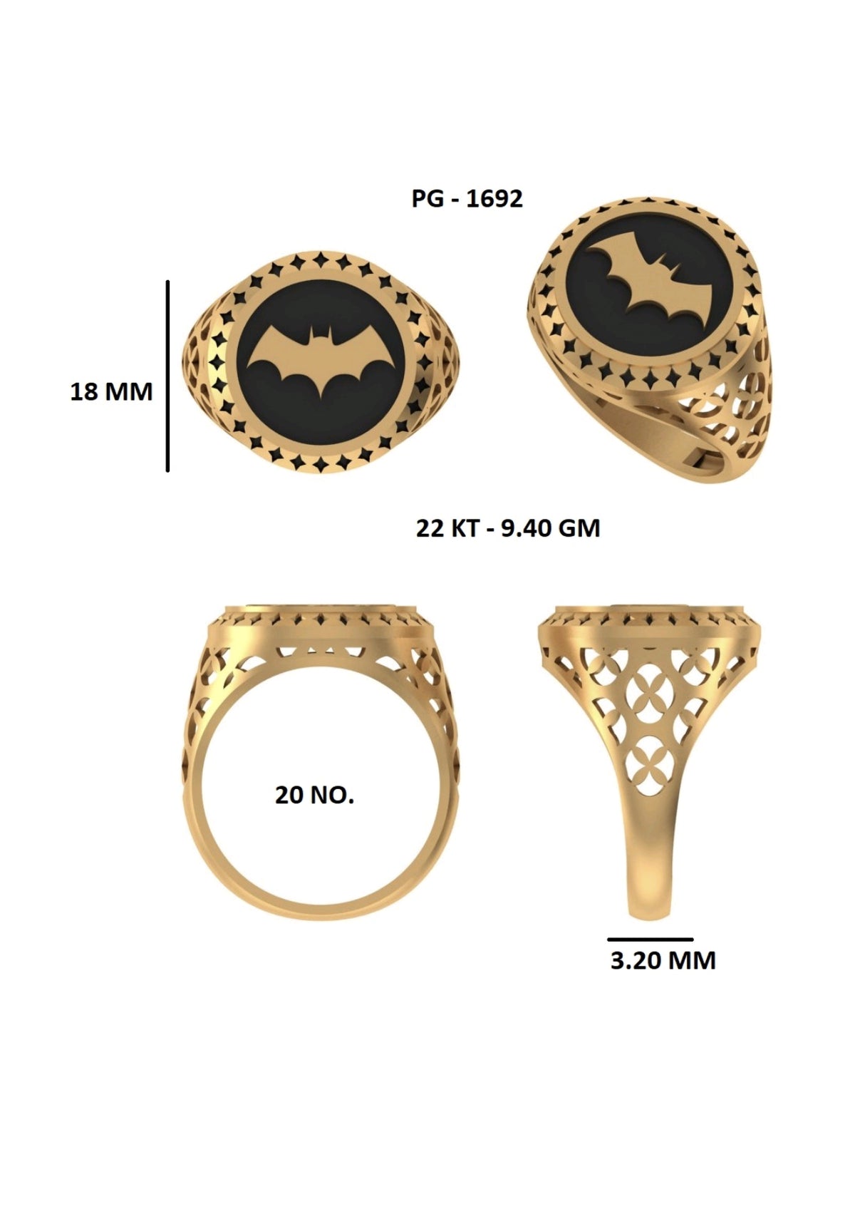 50 Light Weight Gent's Rings STL &  3DM FIles