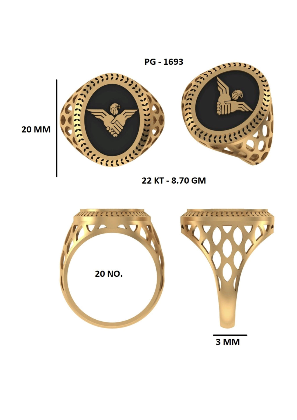 50 Light Weight Gent's Rings STL &  3DM FIles