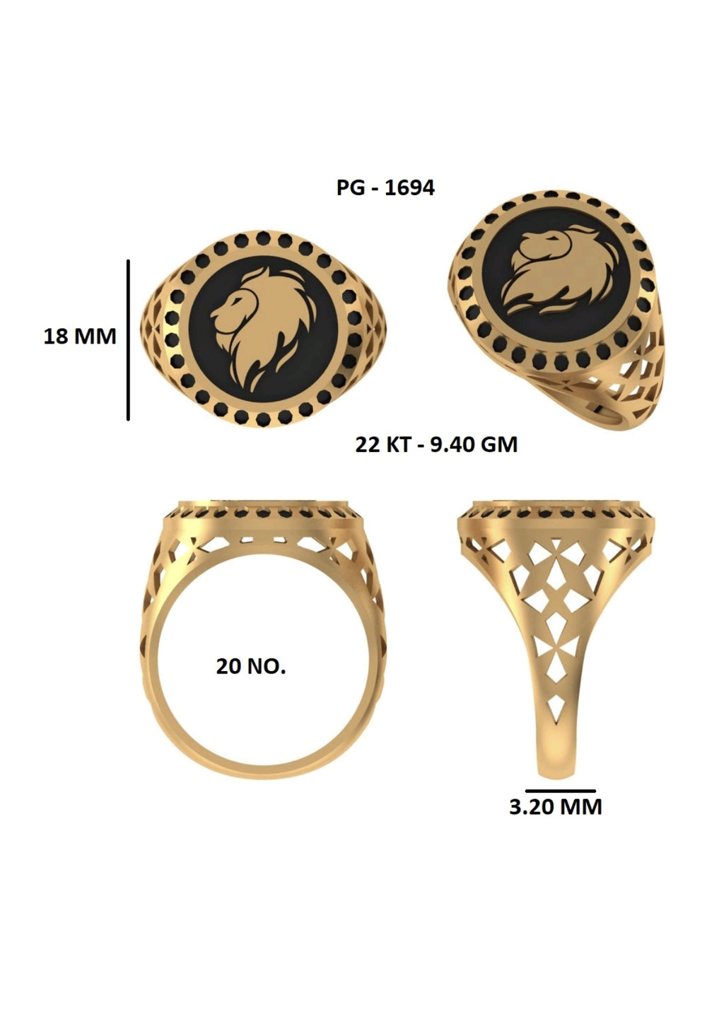 50 Light Weight Gent's Rings STL &  3DM FIles