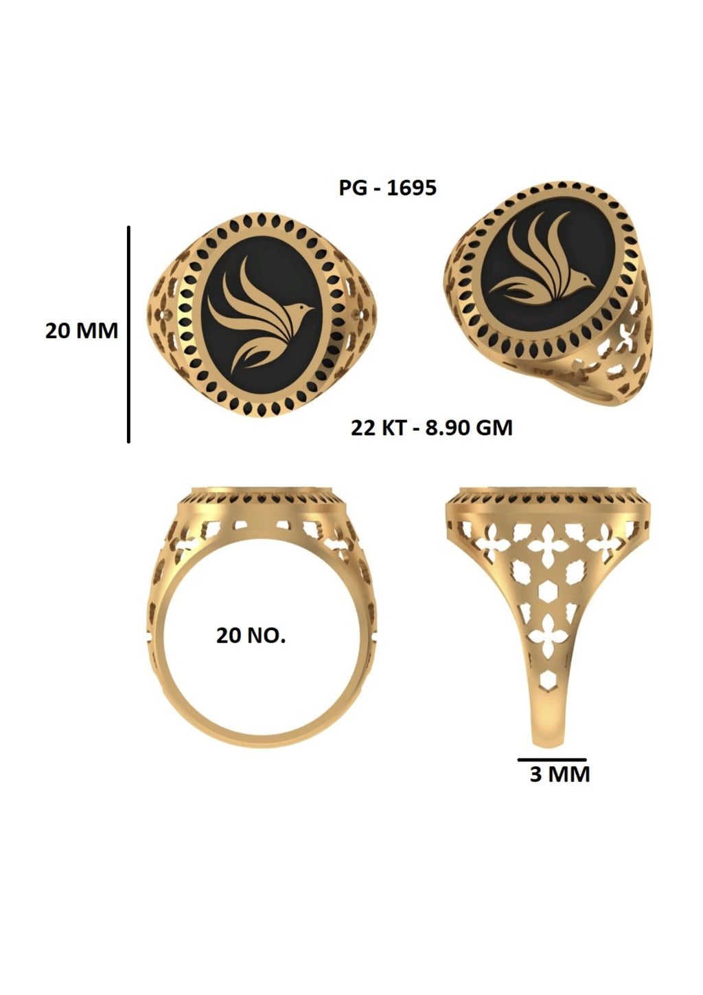 50 Light Weight Gent's Rings STL &  3DM FIles