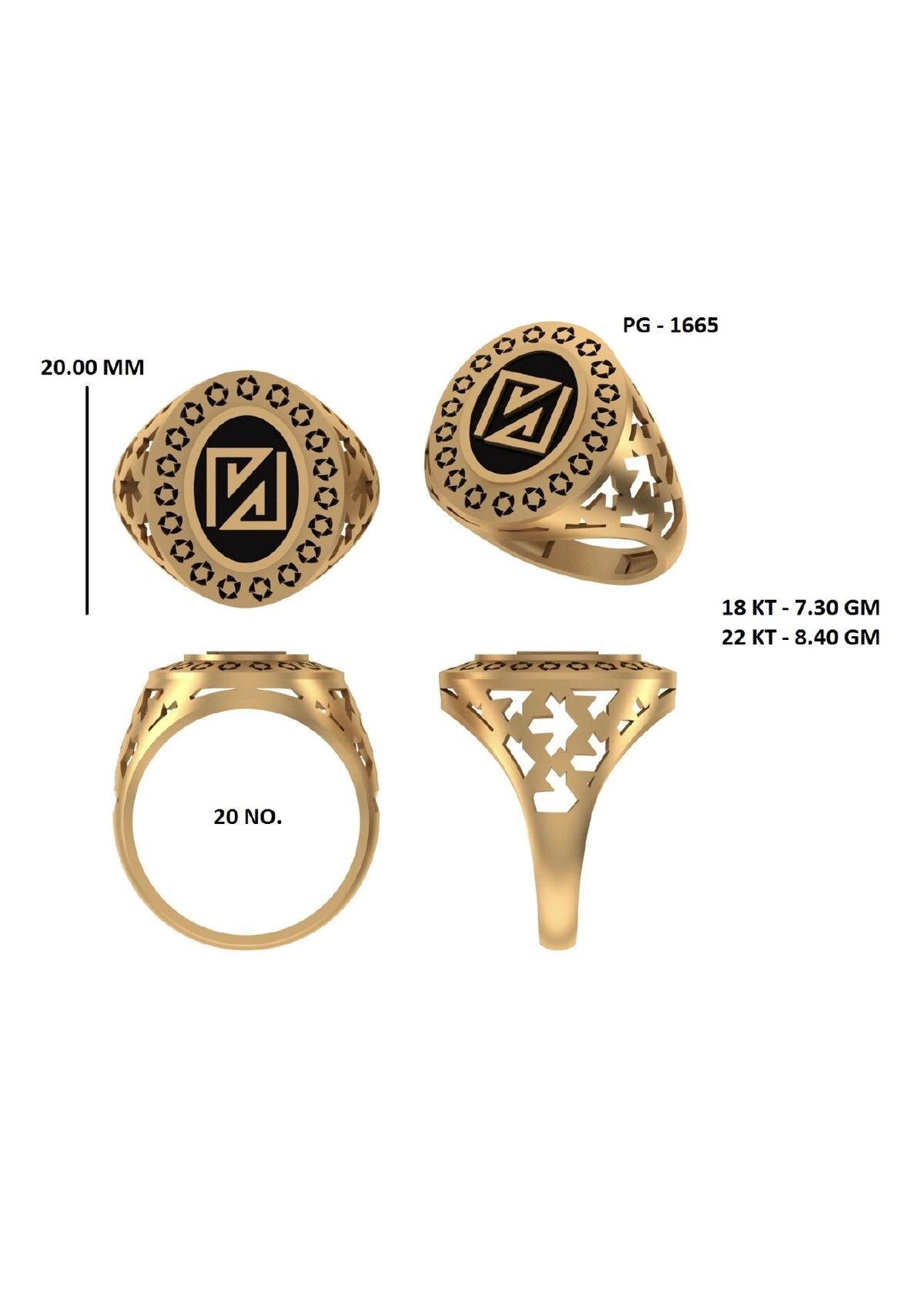 50 Light Weight Gent's Rings STL &  3DM FIles