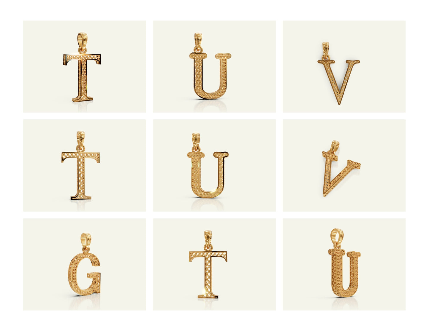 Filigree Alphabet Collection STL & 3DM Files