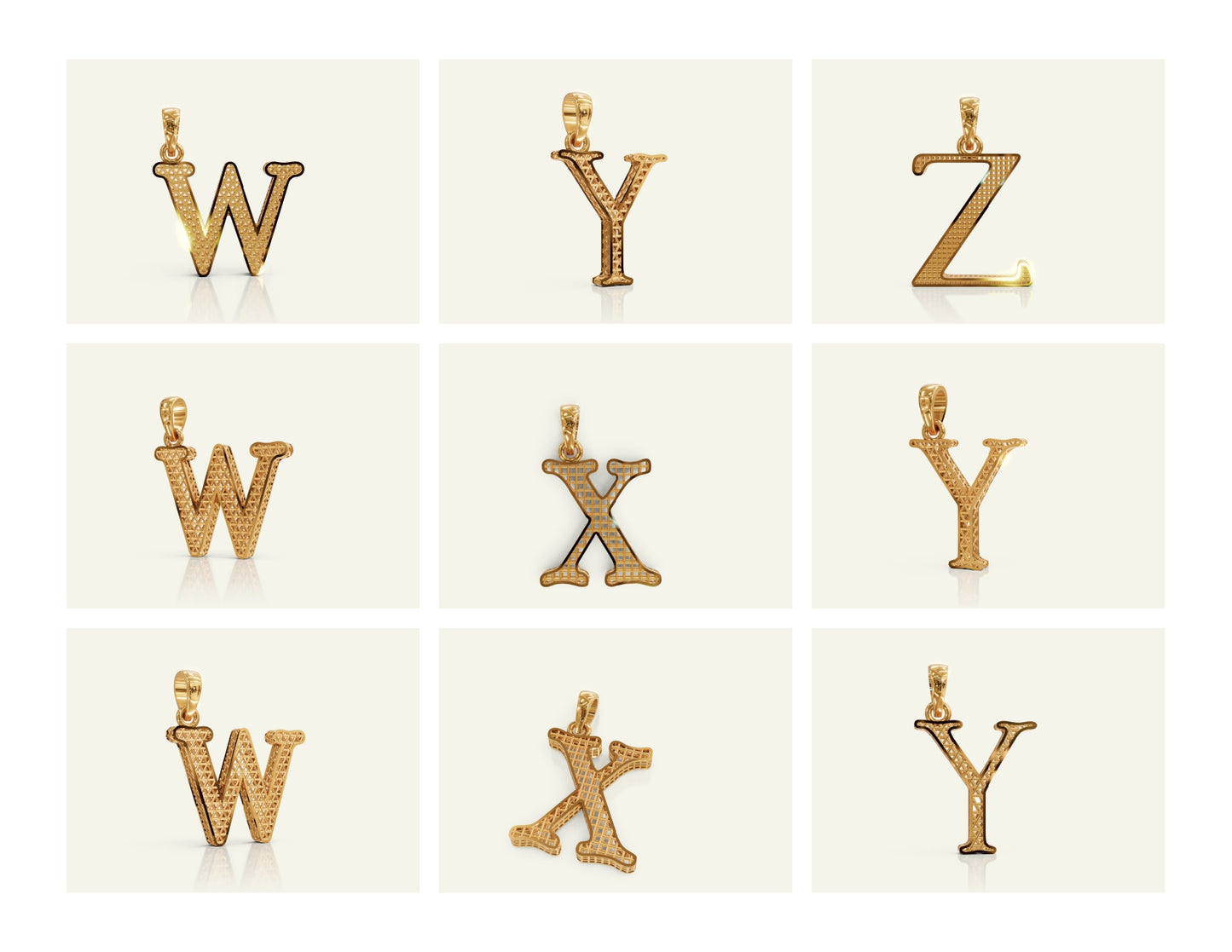 Filigree Alphabet Collection STL & 3DM Files