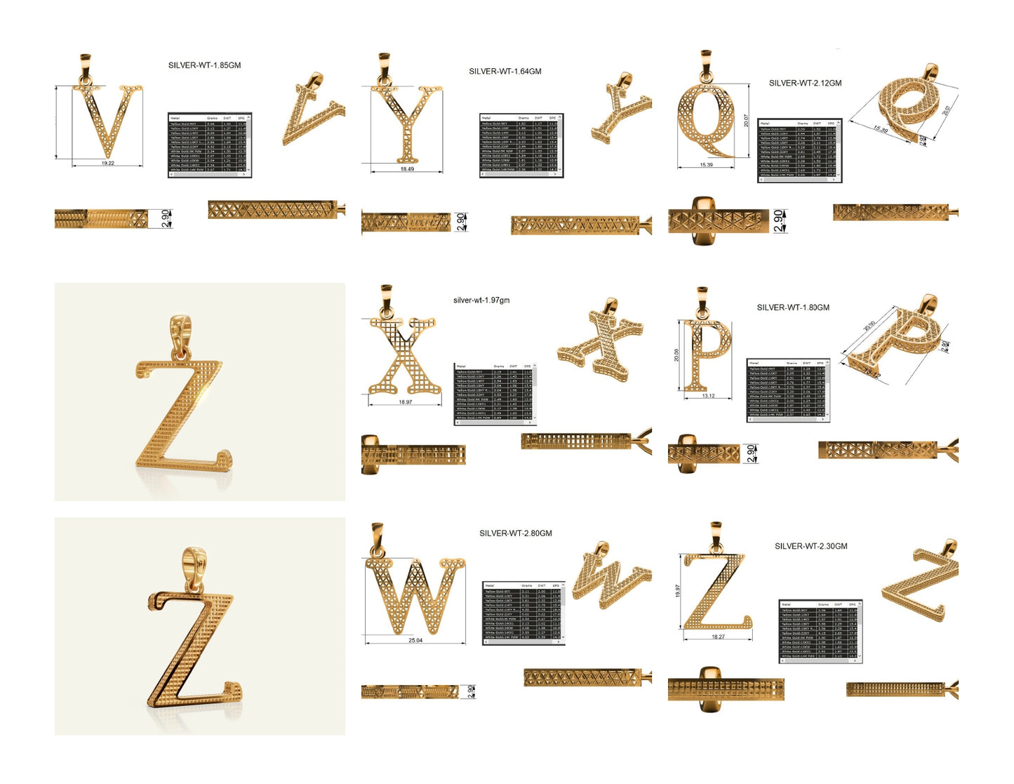 Filigree Alphabet Collection STL & 3DM Files