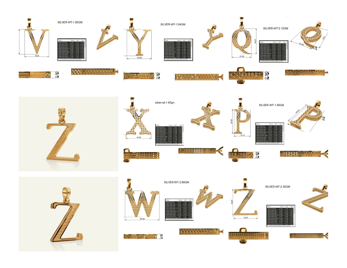 Filigree Alphabet Collection STL & 3DM Files
