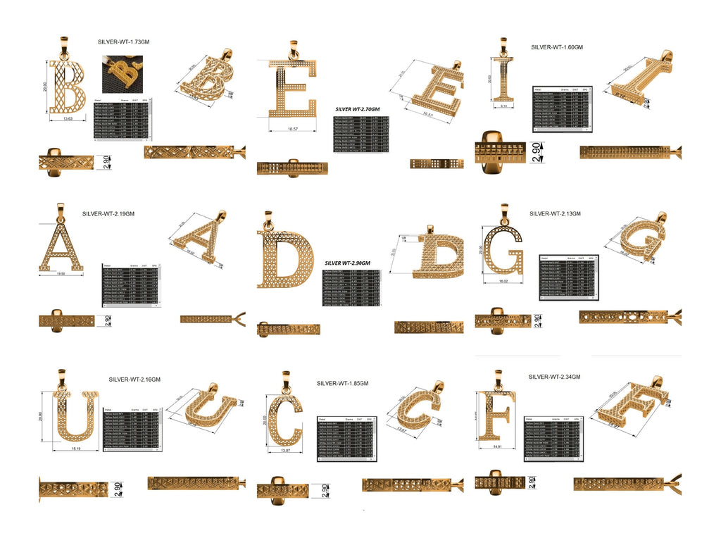 Filigree Alphabet Collection STL & 3DM Files