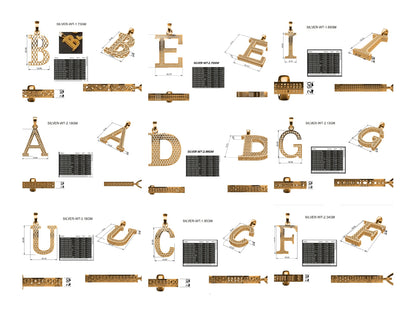 Filigree Alphabet Collection STL & 3DM Files