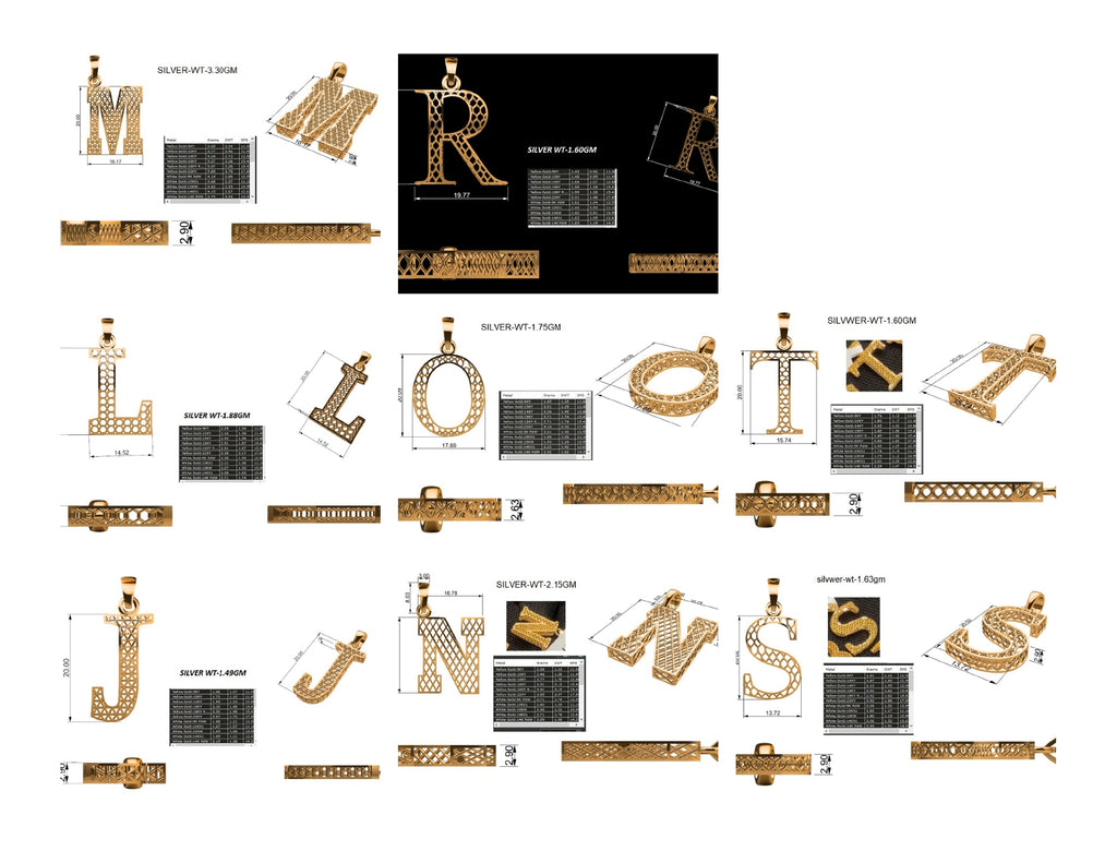 Filigree Alphabet Collection STL & 3DM Files