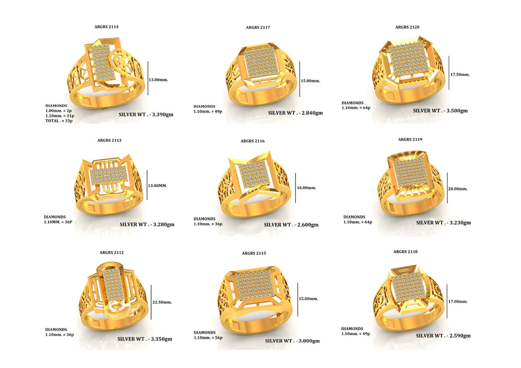 30 Gent's Stone Rings STL Files