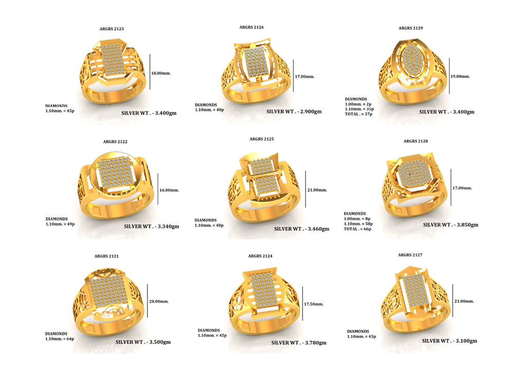 30 Gent's Stone Rings STL Files