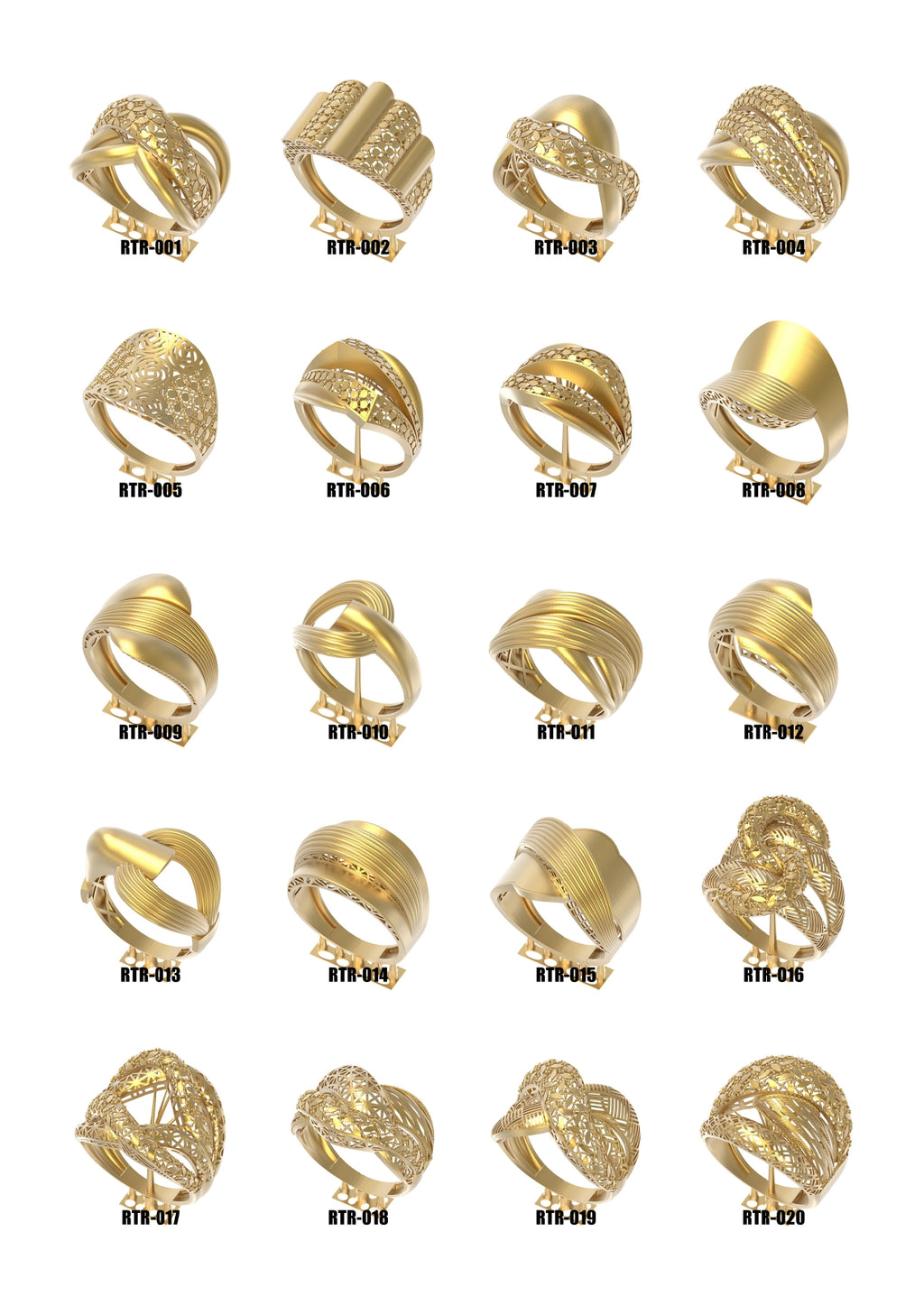 100 Lightweight Turkish Rings STL Files