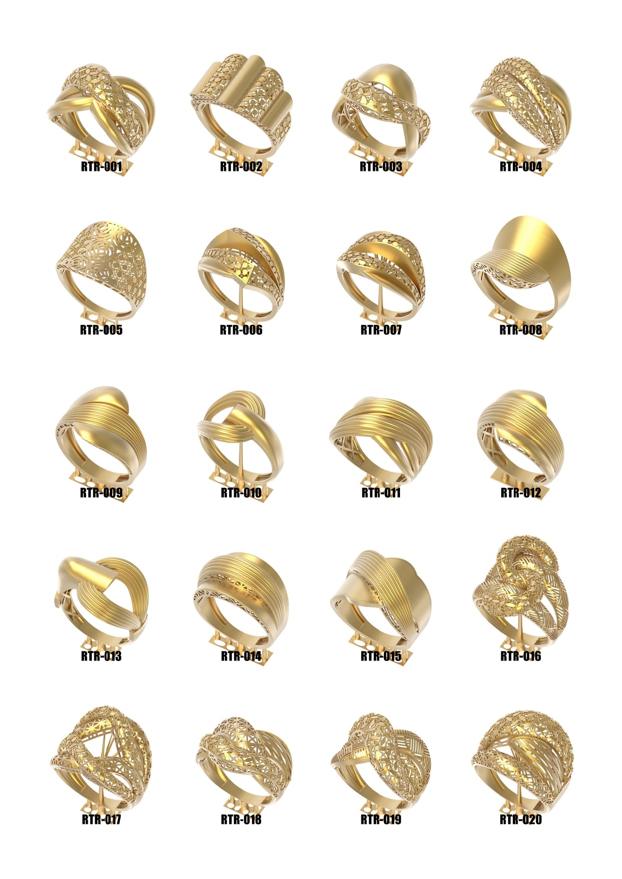 100 Lightweight Turkish Rings STL Files