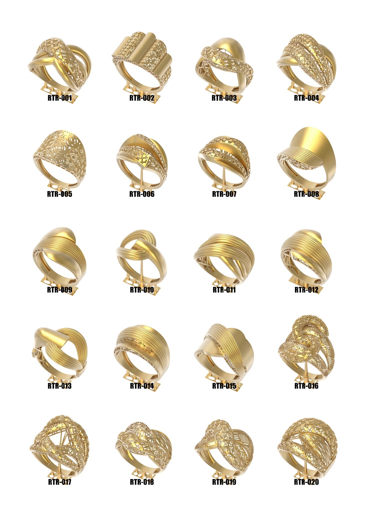 100 Lightweight Turkish Rings STL Files