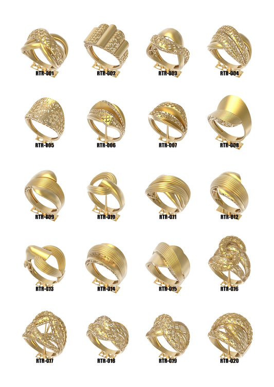 100 Lightweight Turkish Rings STL Files
