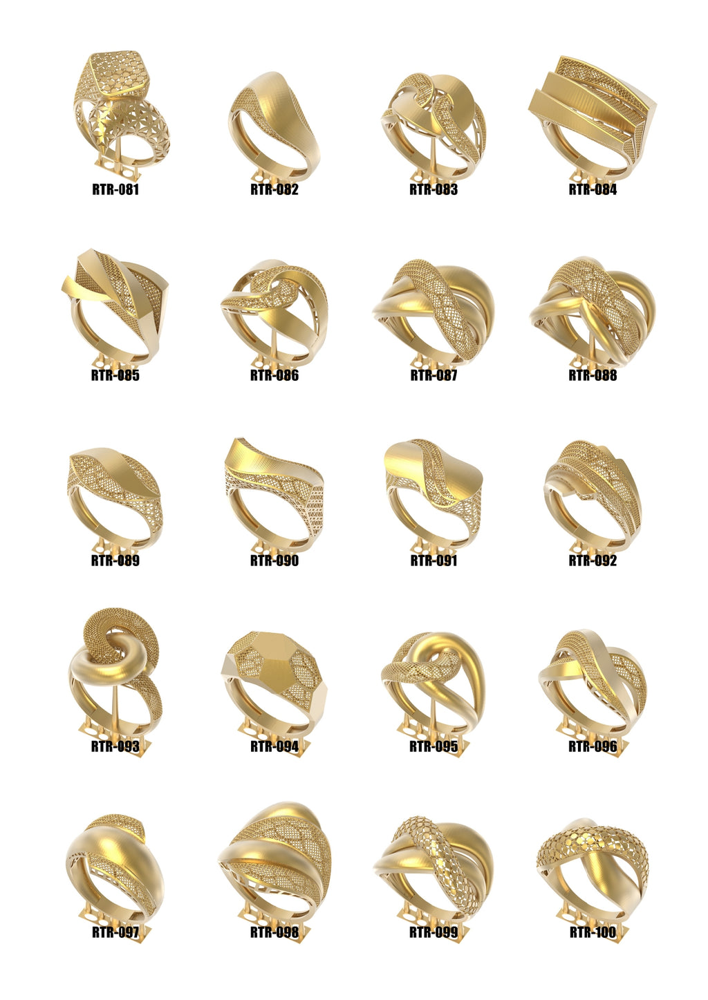 100 Lightweight Turkish Rings STL Files
